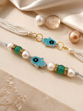 Beaded Evil Eye Bond Bhaiya Bhabhi Rakhi Combo