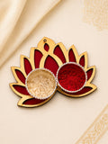 Festive Lotus Roli Chawal Plate