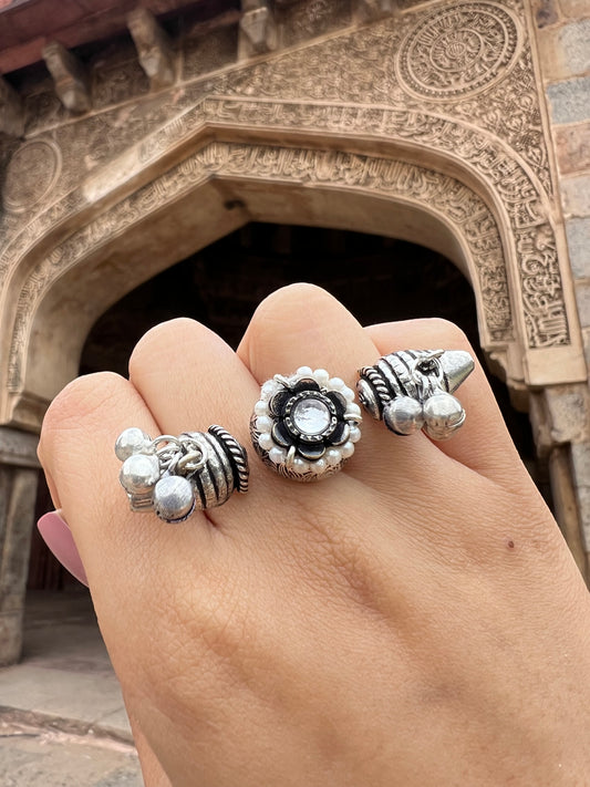Aarohi Oxidised Ghungroo Ring
