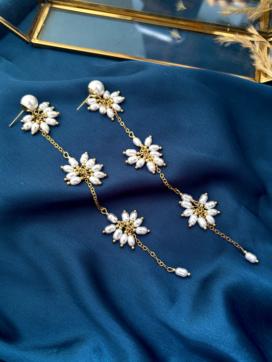 Blooming Pearl Drop Earrings