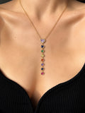Multicolor Heartline Necklace