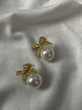 Pearl Bow Promise Earrings