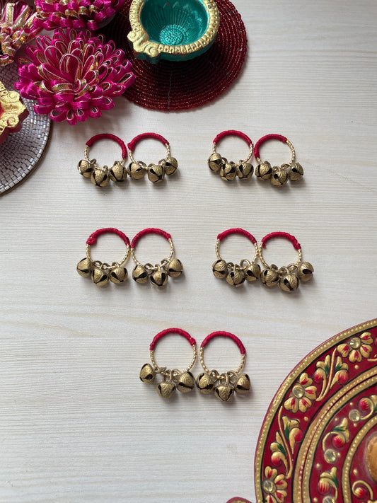 Ghungroo Aarti Ring Set Of 5 Pairs