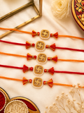 Set of 5 Swarna Swastik Rakhi Combo
