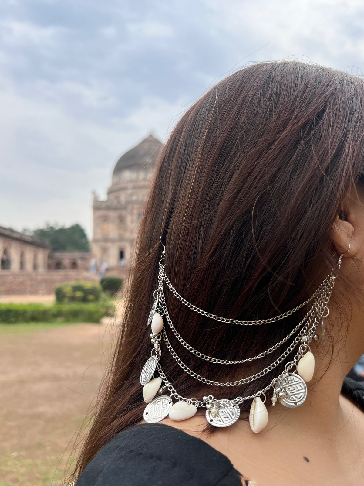 Boho Oxidized Kaanchain Earrings