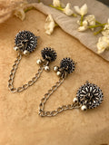 Rajwada Oxidised Chain Earrings