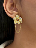 Golden Petal Chain Studs