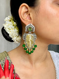 Hamsa Leaf Earrings