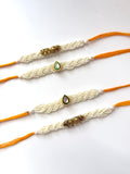 Set Of 4 Pearl Grace Rakhi Combo