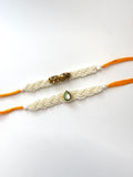 Set Of 2 Pearl Aura Rakhi Combo