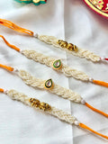 Set Of 4 Pearl Grace Rakhi Combo