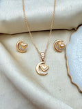 Golden Moon Heart Necklace Set