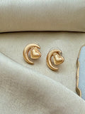Golden Moon Heart Earrings