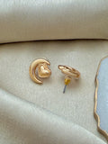 Golden Moon Heart Earrings