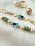 Beaded Evil Eye Bond Bhaiya Bhabhi Rakhi Combo