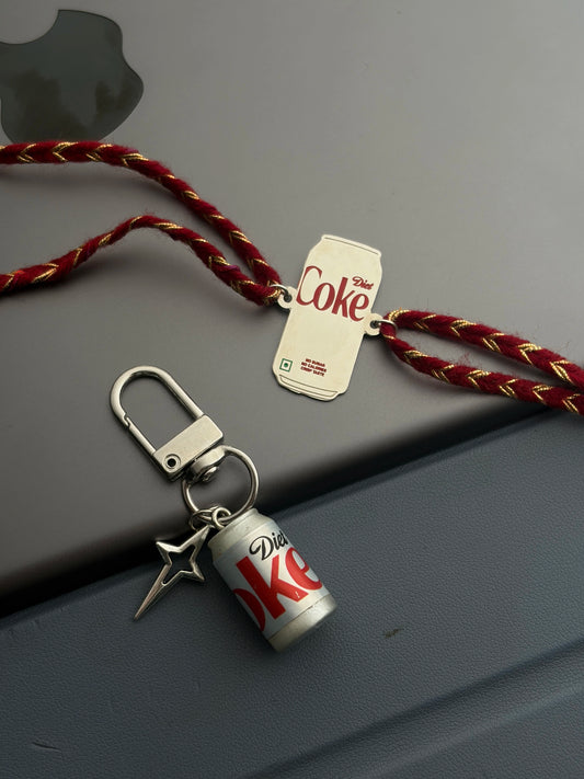 Diet Coke Rakhi & Bag Charm Combo