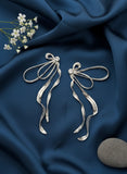Silver Ribbon Statement Earrings