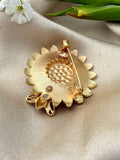 Orange Sunbee Brooch