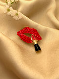 Scarlet Glam Lips Brooch