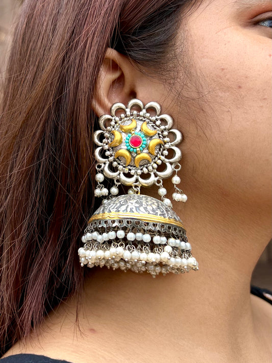 Subhadra Oxidised Jhumka