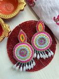 Utsav Mirror Beaded Earrings