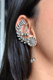 Noorvati Leaf Oxidised Earcuff