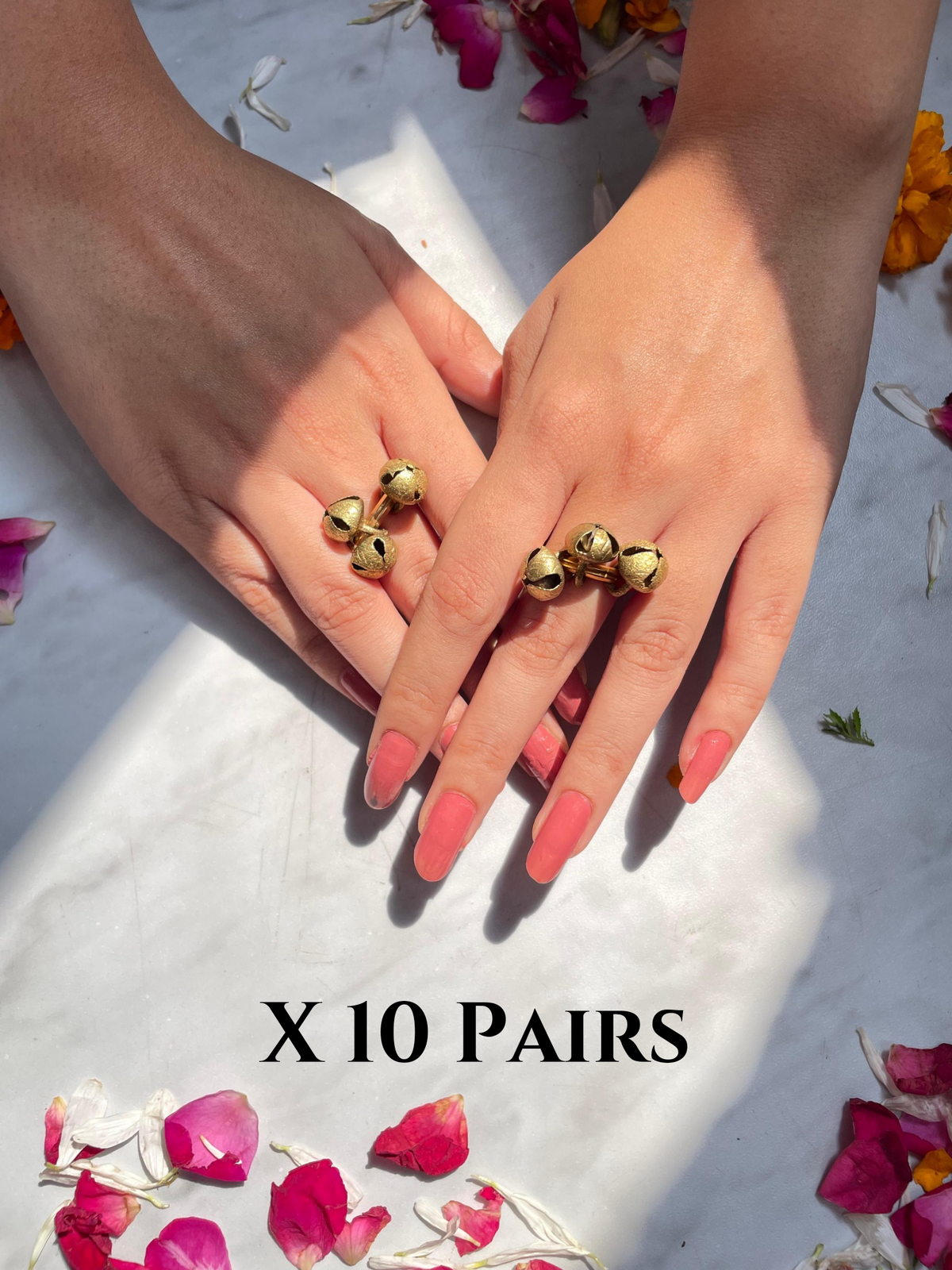 Ghungroo Aarti Ring Set Of 10 Pairs