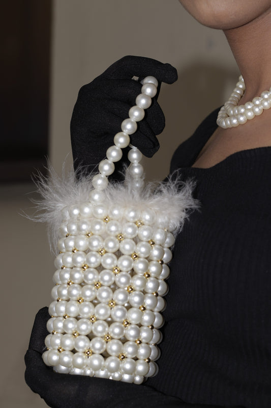 Pearl Symphony Feather Bag