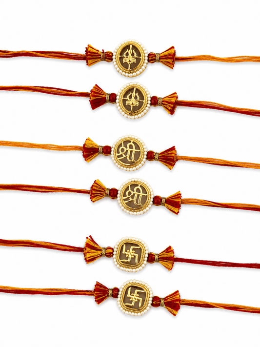 Shubh Sankalp Rakhi Combo (Set of 6)