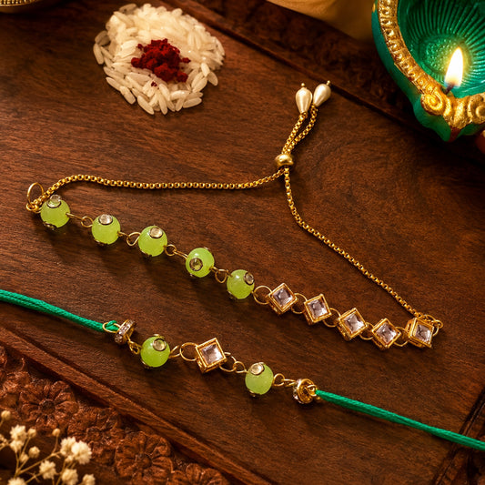 Mint Khundan Bhaiya Bhabhi Rakhi Combo