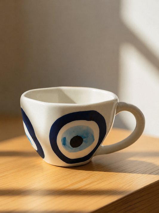 Evil Eye Ceramic Espresso Cup