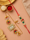 Chand Kundan Watch Bhaiya Bhabhi Rakhi Combo