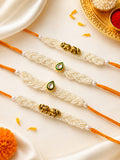 Set Of 4 Pearl Grace Rakhi Combo