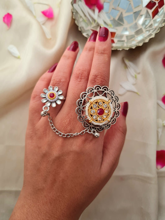 Rajvanshi Oxidised chain Ring