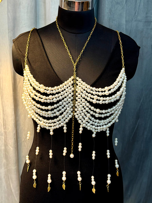 Coachella in Pearls Beaded Top