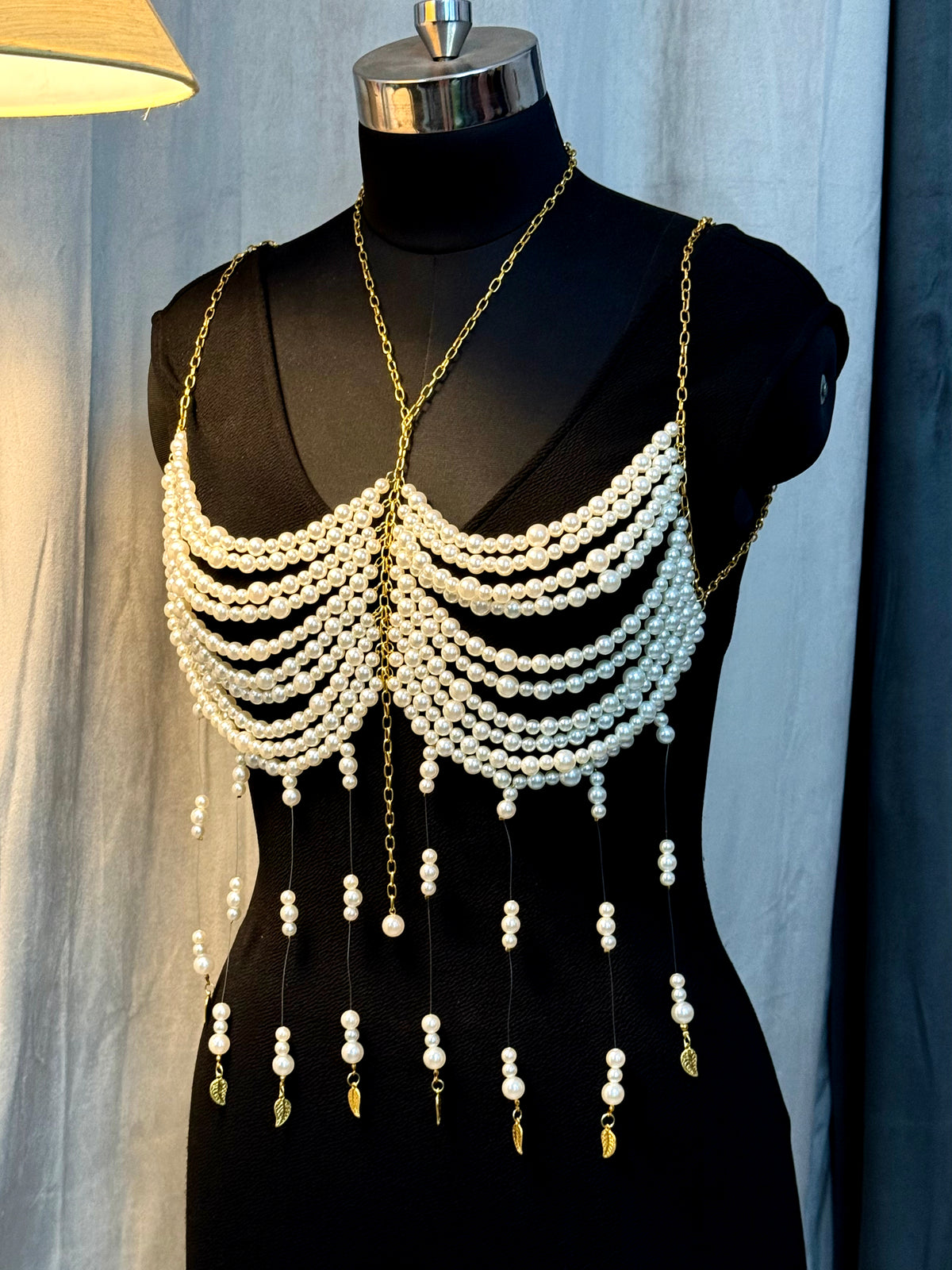 Coachella in Pearls Beaded Top