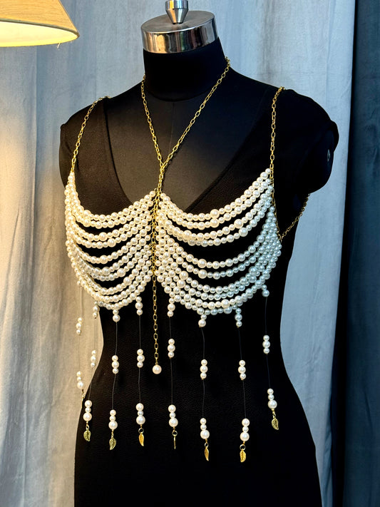 Coachella in Pearls Beaded Top