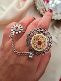 Rajvanshi Oxidised Chain Ring