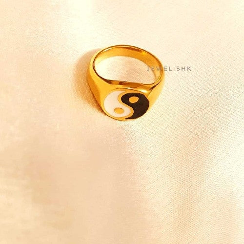Stainless Steel Yin Yang Ring — Ishkaara