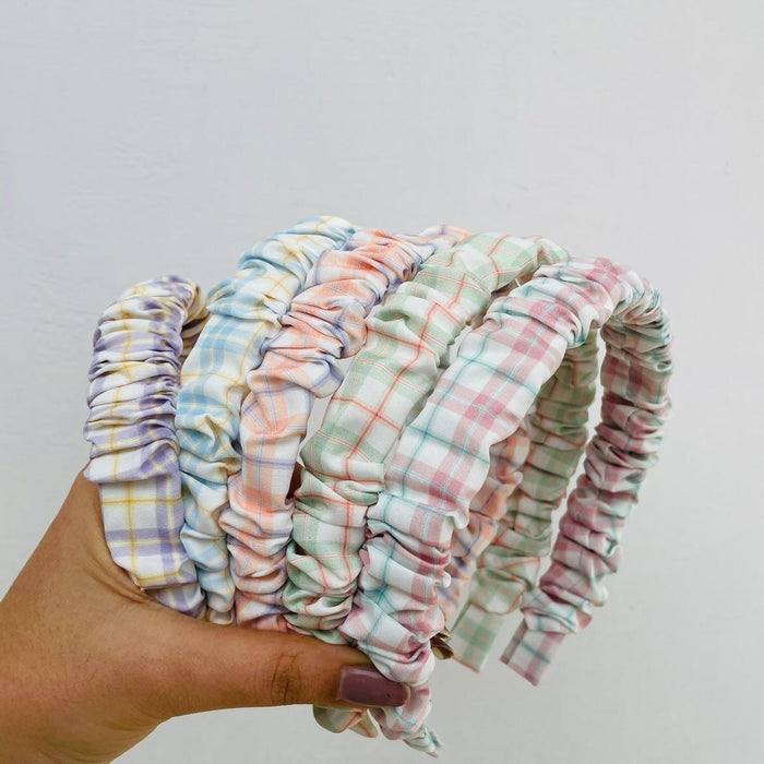 Pastel Checked Headbands — Ishkaara
