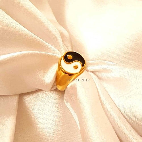 Stainless Steel Yin Yang Ring — Ishkaara